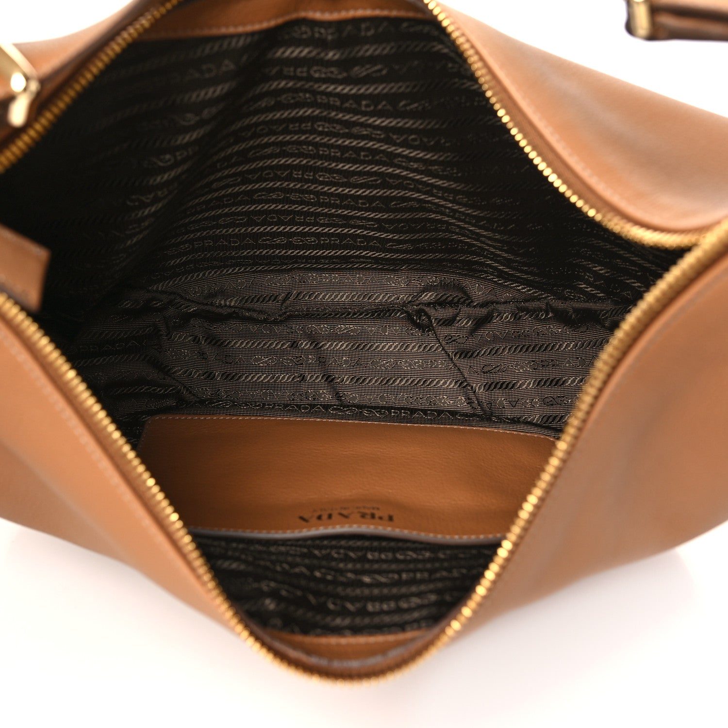 Prada Soft Calfskin Large Shoulder Bag Caramel 5 of 9