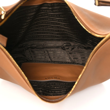 Prada Soft Calfskin Large Shoulder Bag Caramel 5 of 9
