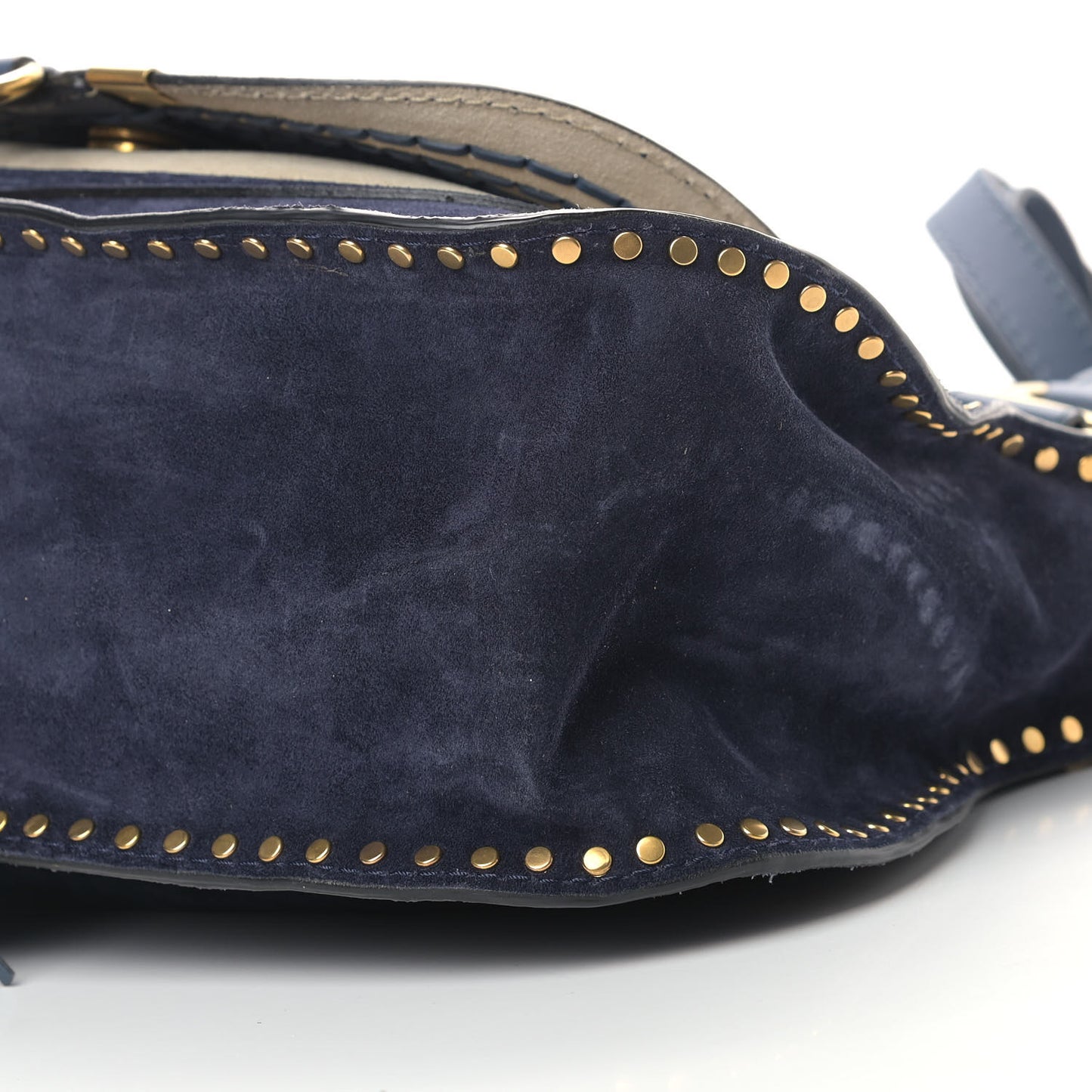 Suede Calfskin Braided Medium Marcie Satchel Navy