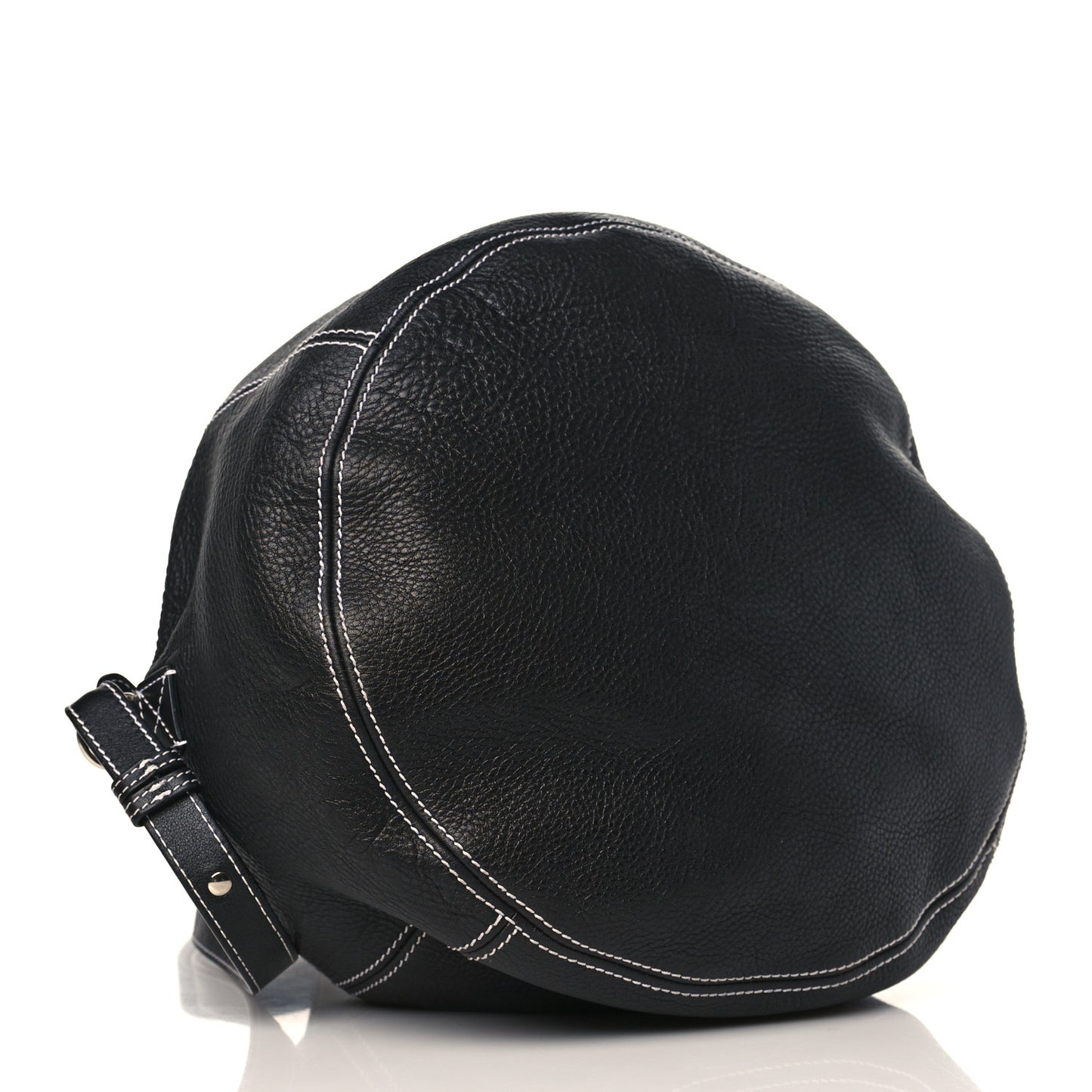Calfskin Round Air Hobo Black