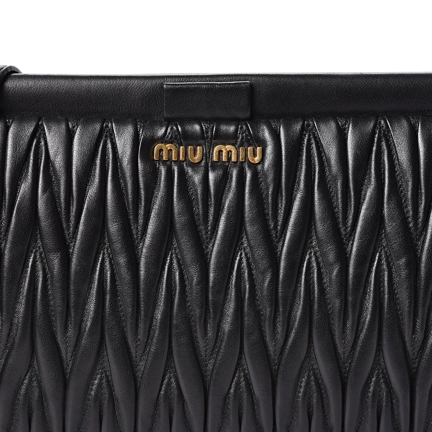 Nappa Matelasse Crossbody Clutch Black