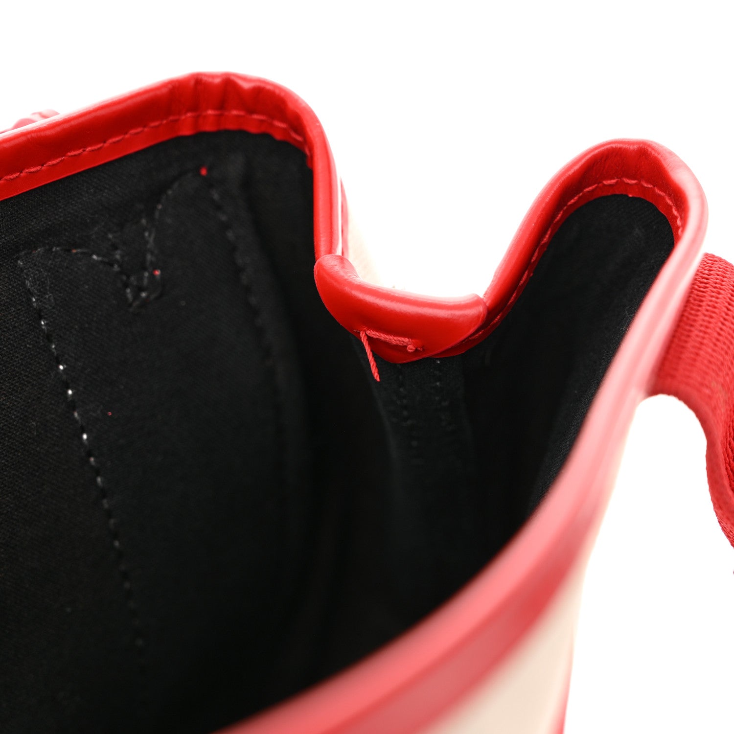 Balenciaga Cotton Canvas Satin Calfskin Navy Cabas XS Natural Red 13 of 14