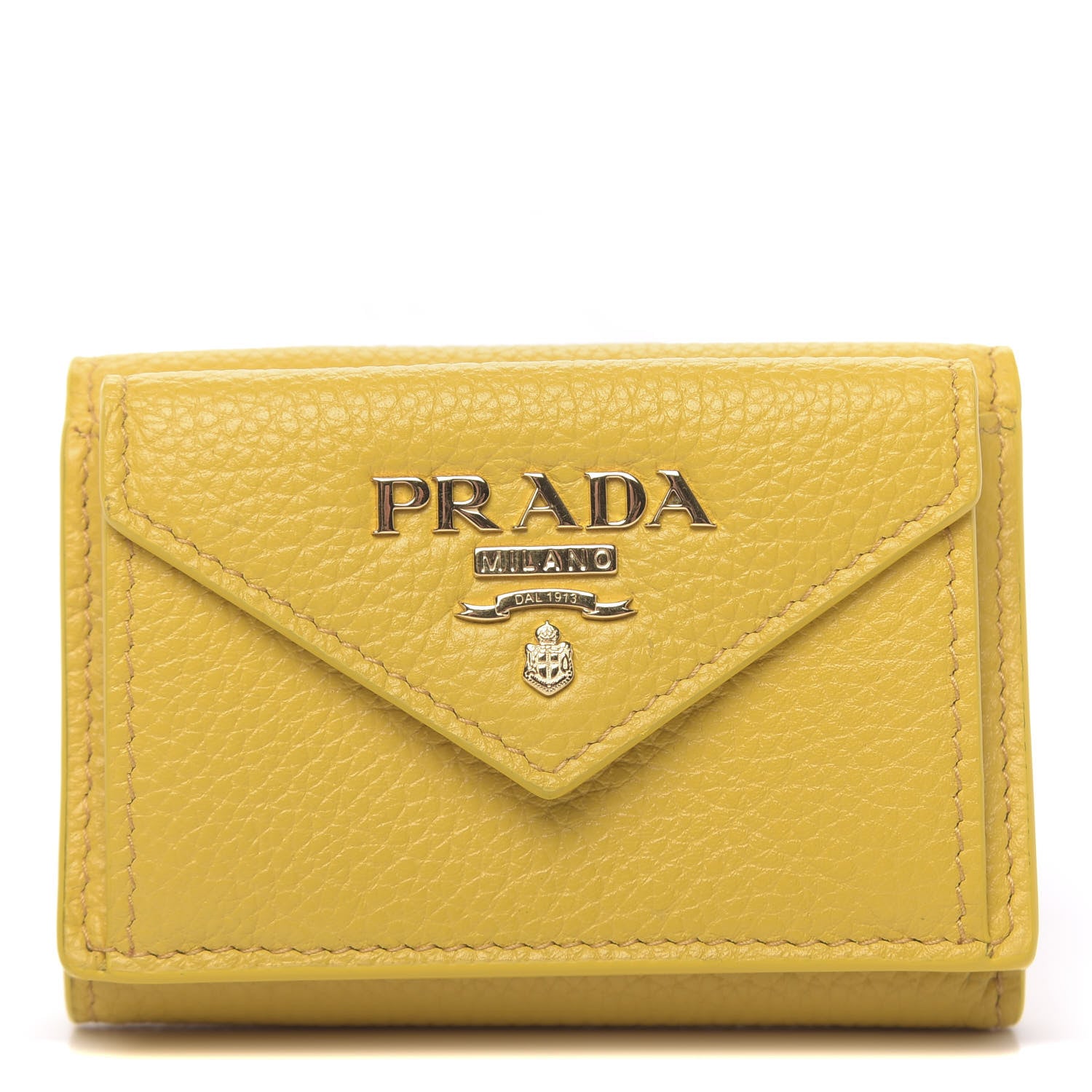 Prada Vitello Grain Small Tri-Fold Wallet Sole 1 of 7