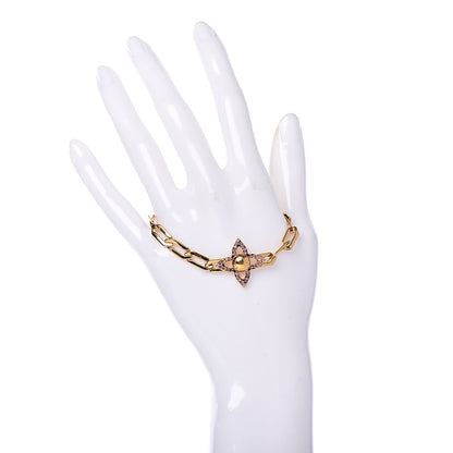 Louis Vuitton Swarovski Crystal Flower Power Bracelet Gold 2 of 4