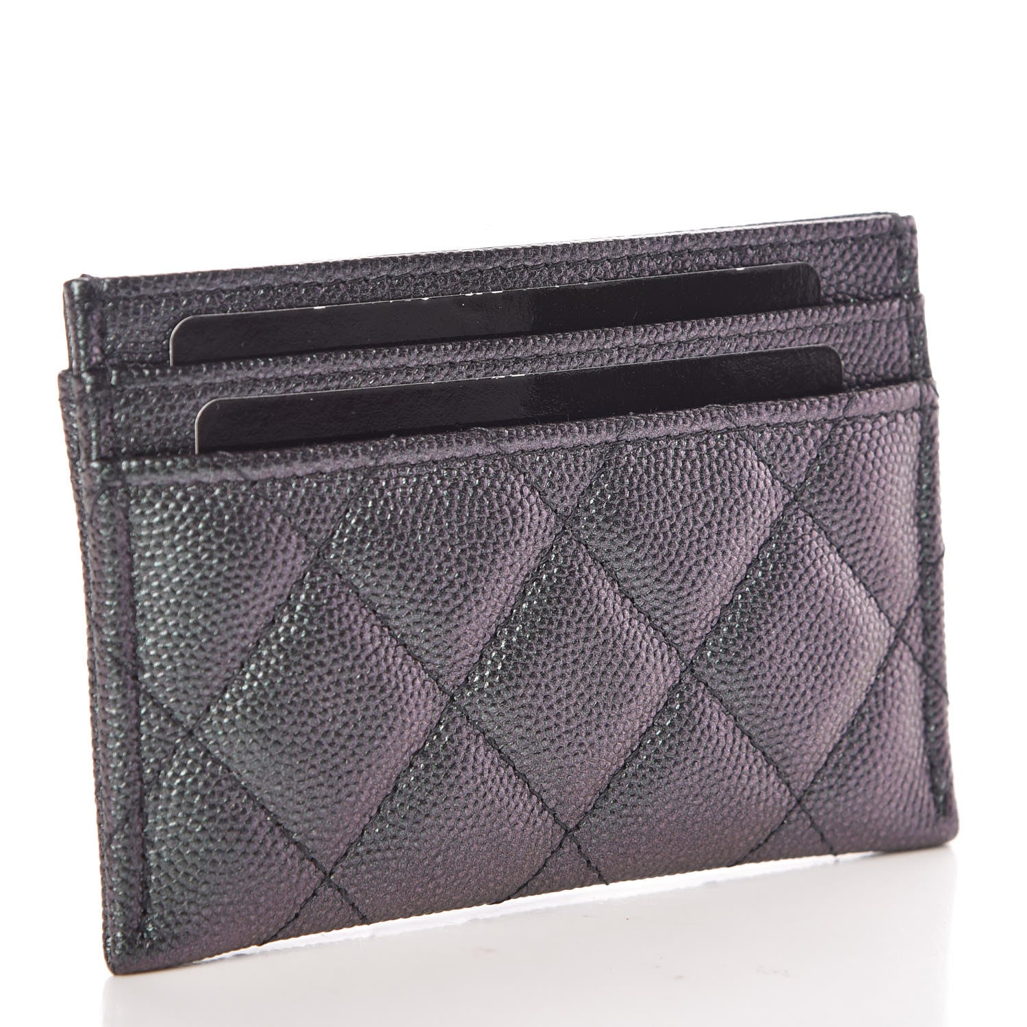 Chanel Iridescent Caviar Quilted Card Holder Black 3 of 9
