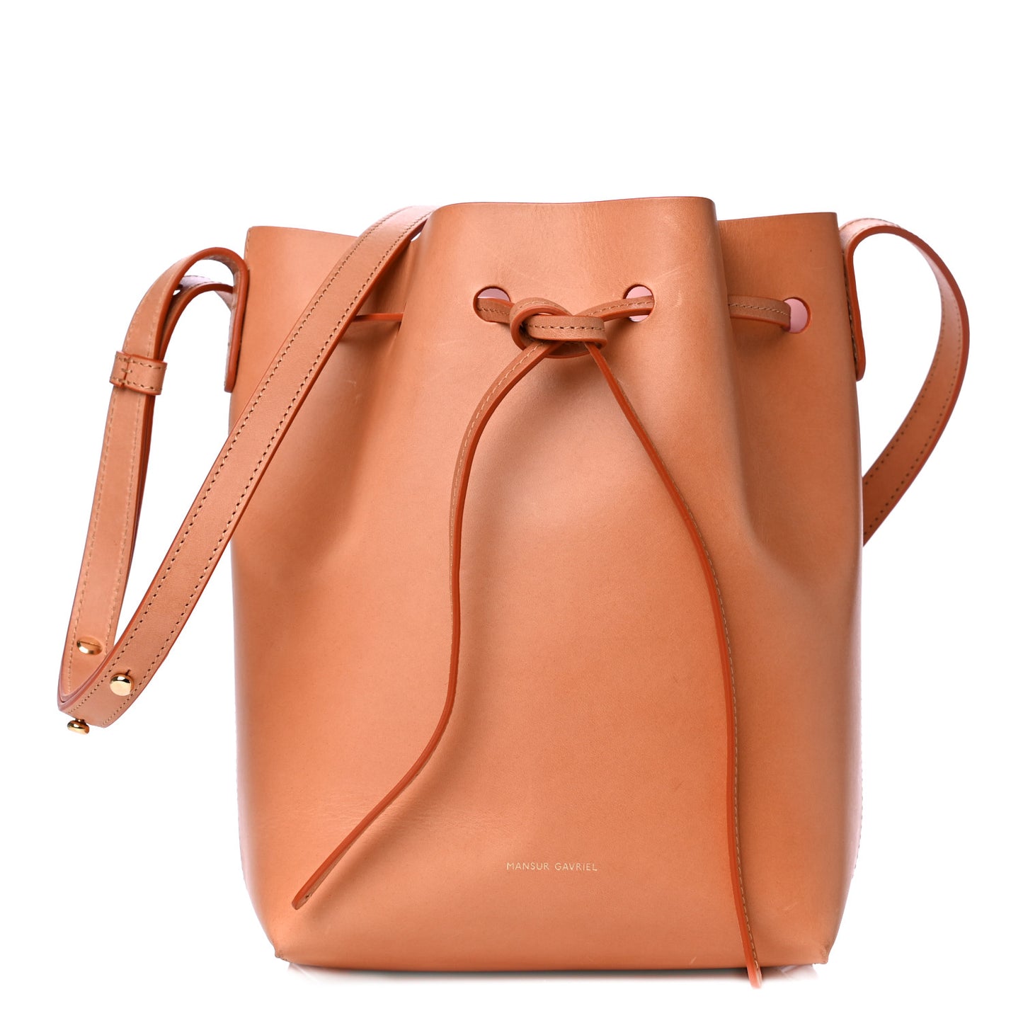 Calfskin Mini Mini Bucket Bag Camello Rosa