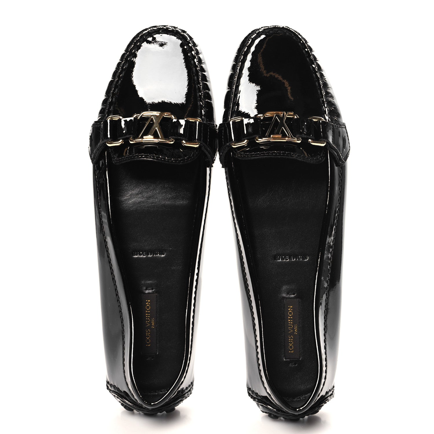 Louis Vuitton Patent Calfskin Oxford Loafers 40 Black 2 of 9