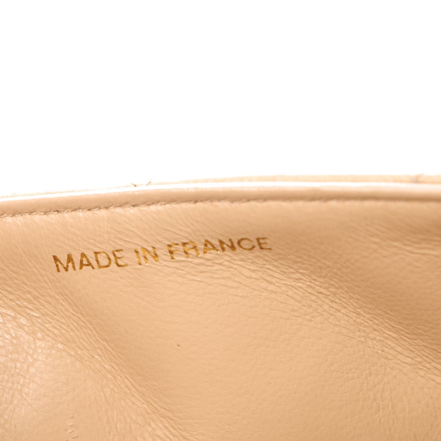 Lambskin Quilted Small Single Flap Beige