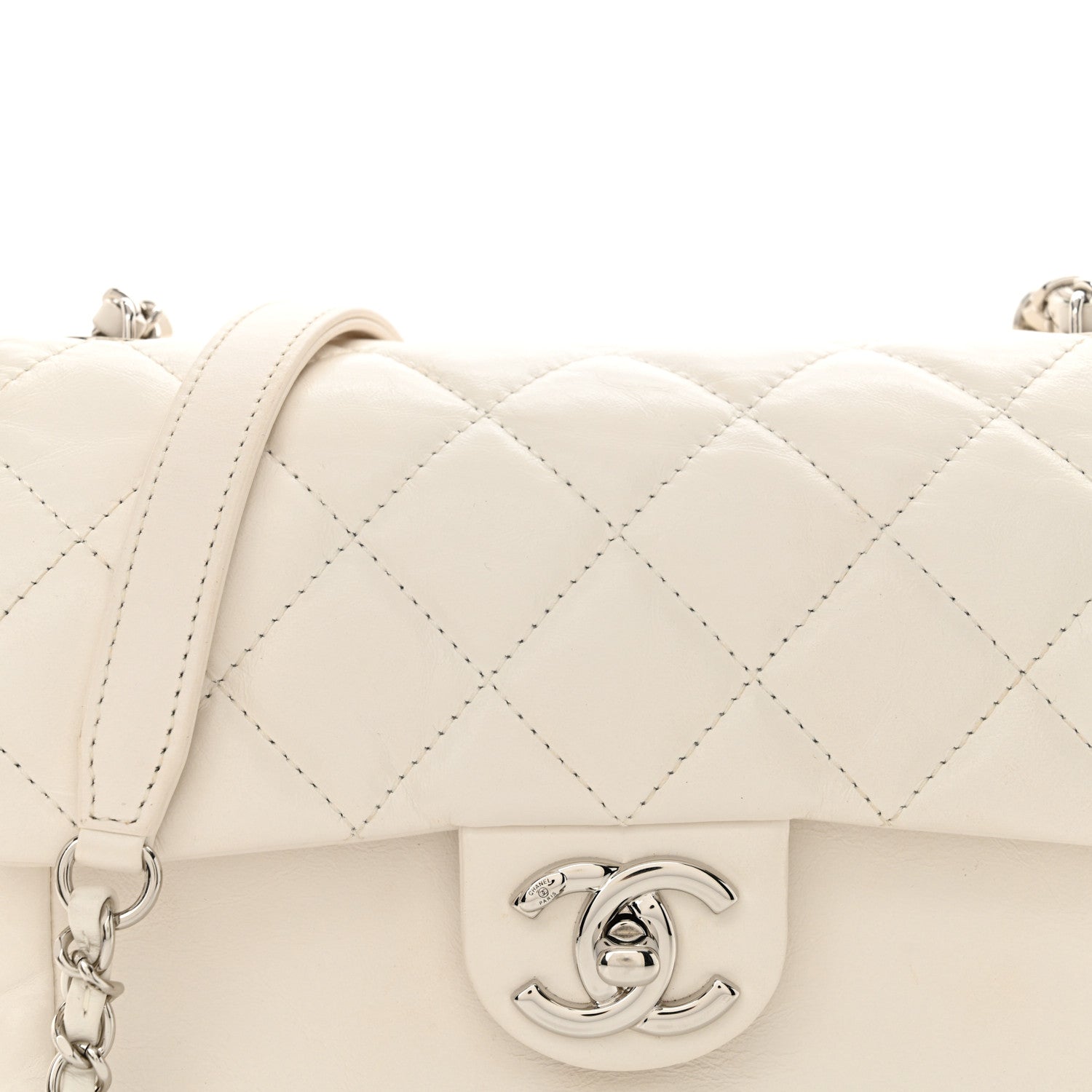 Chanel Aged Calfskin Quilted Express Zip Around Flap White 8 of 12