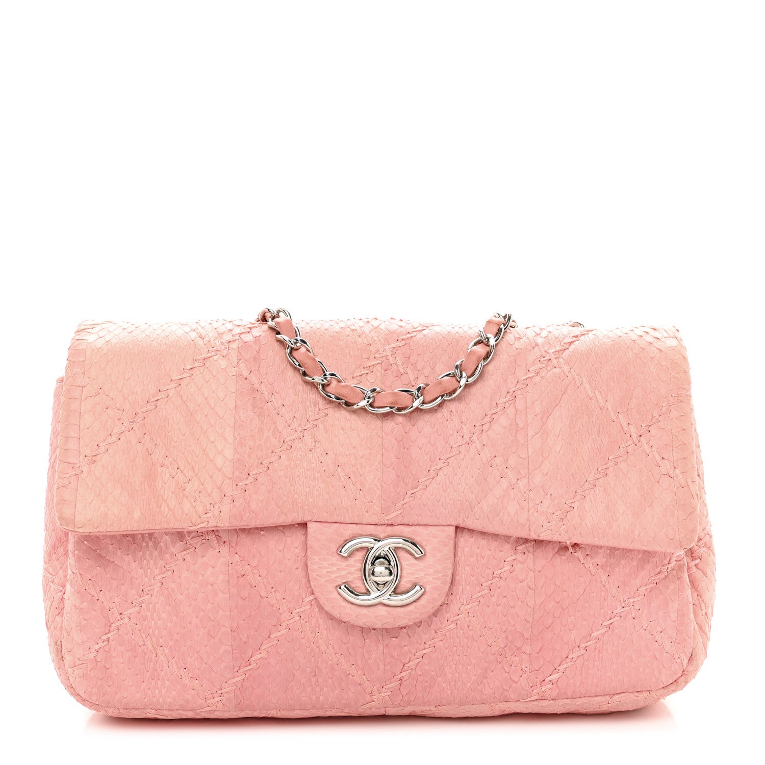 Chanel Snakeskin Ultimate Stitch Flap Pink 1 of 12