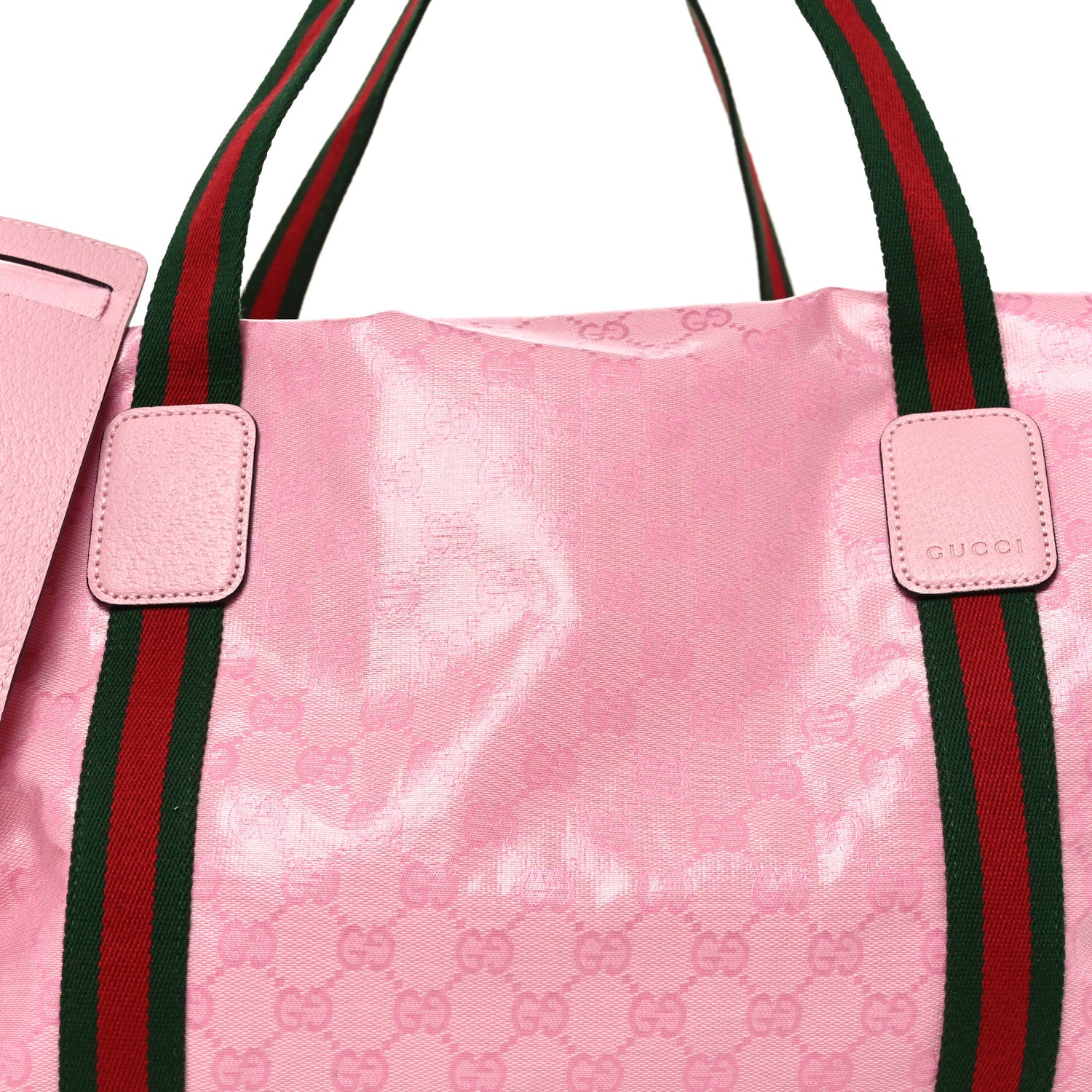 Gucci Crystal Monogram Web Medium Duffle Bag Pink 1837157