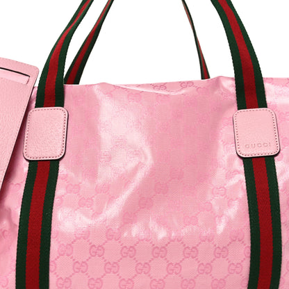 Gucci Crystal Monogram Web Medium Duffle Bag Pink 8 of 10