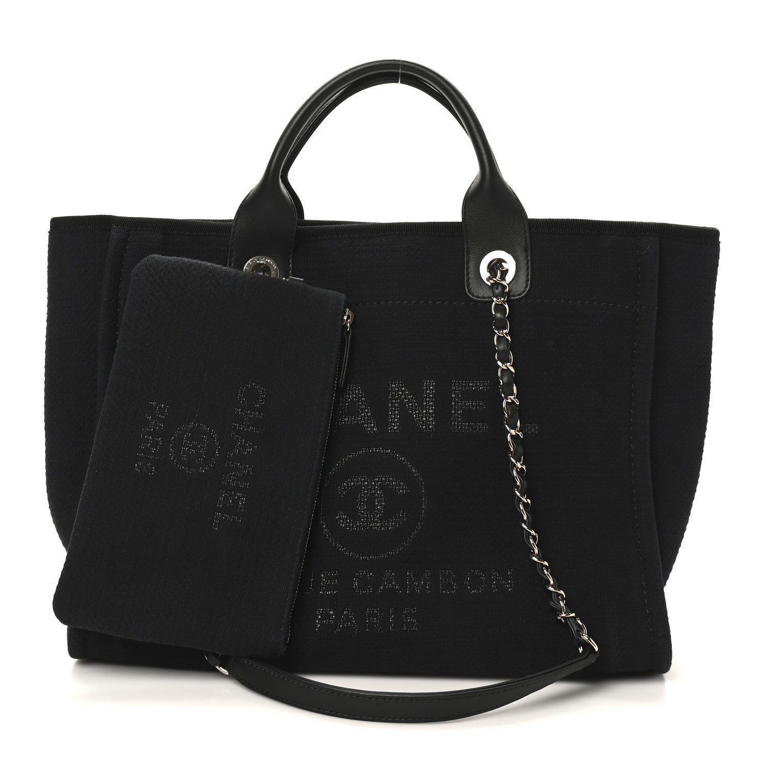Chanel Mixed Fibers Small Deauville Tote Black 2 of 11