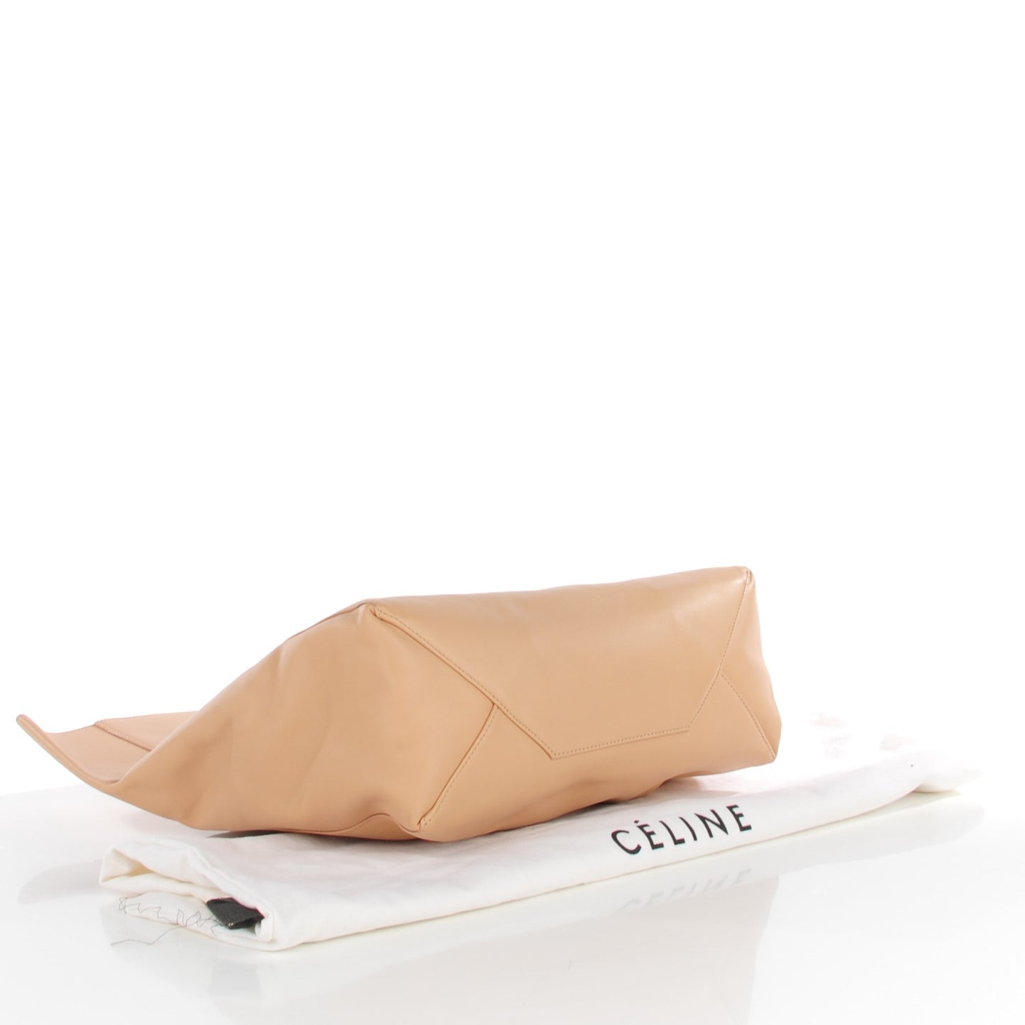 Calfskin Folded Clutch Beige