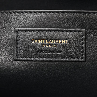 Saint Laurent Calfskin Raffia Large Shopping Tote Naturale Black 6 of 10