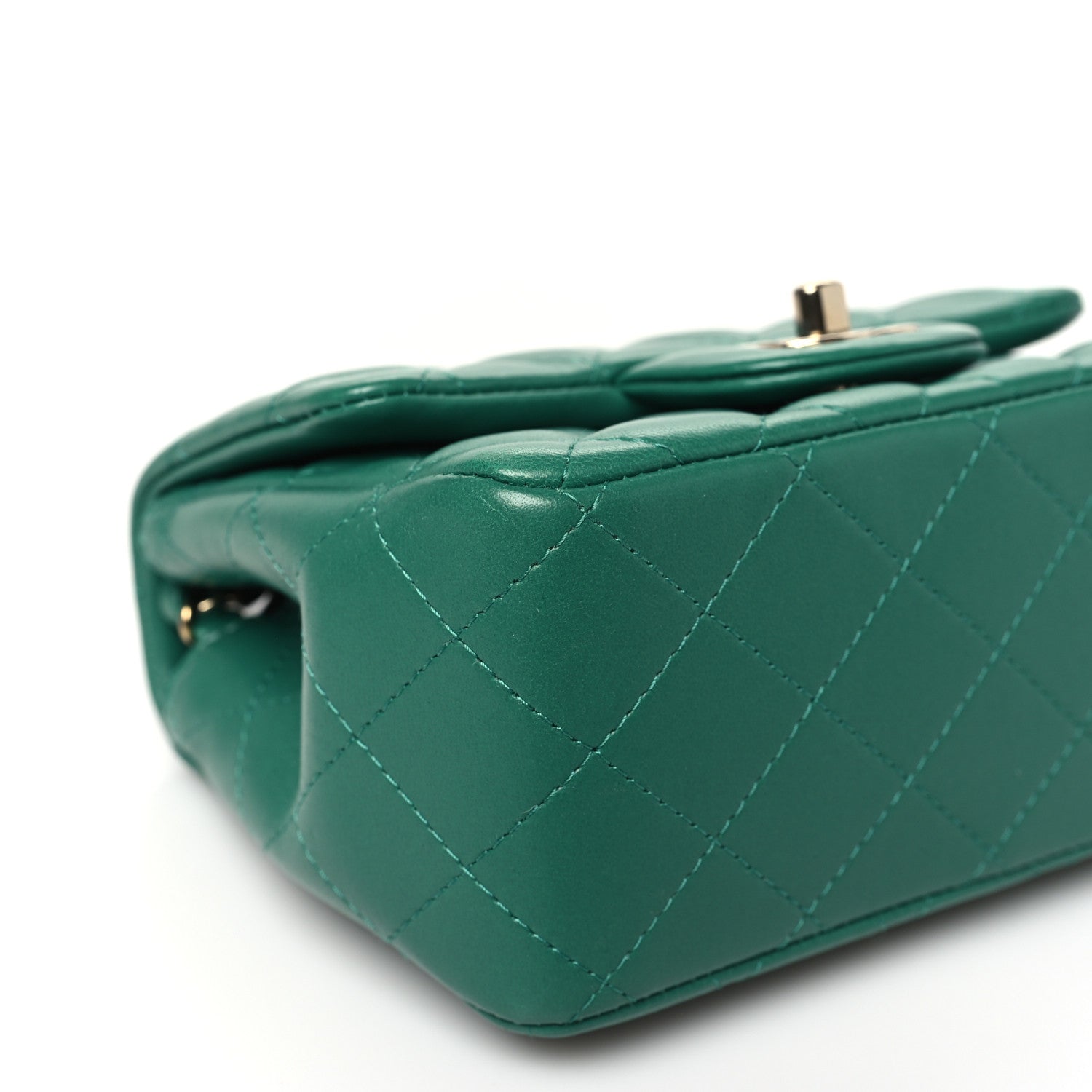 Chanel Lambskin Quilted Mini Square Flap Green 9 of 10