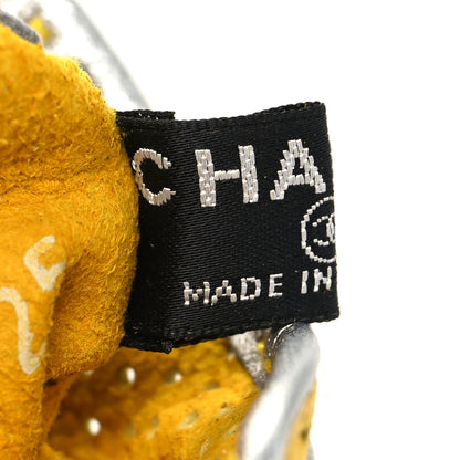 Chanel Lambskin Perforated Fingerless Gloves 8 Yellow 3 of 4