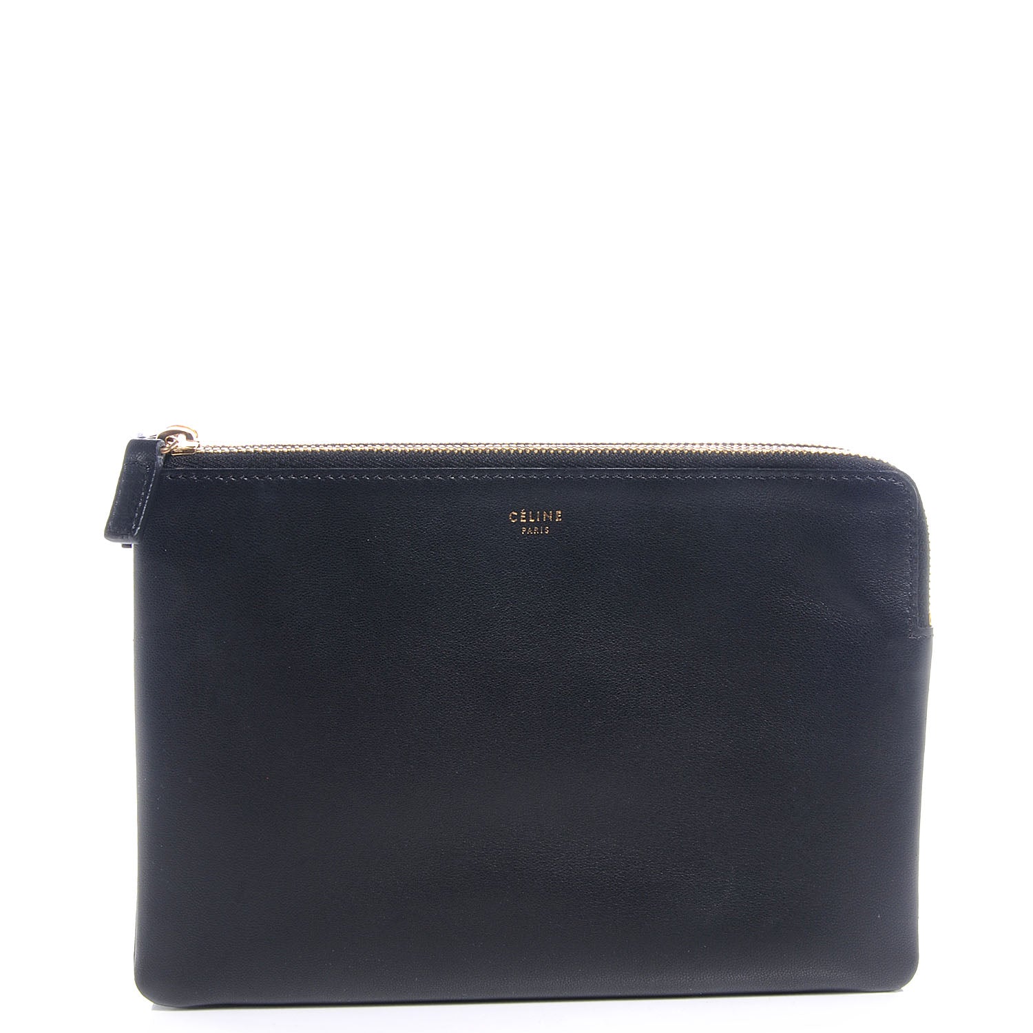 Celine Leather Solo Large Trio Cosmetic Pouch Black 1 of 9
