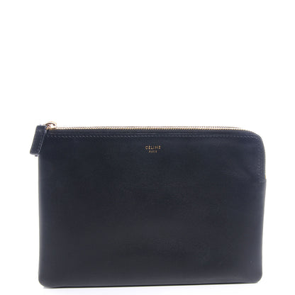 Celine Leather Solo Large Trio Cosmetic Pouch Black 1 of 9