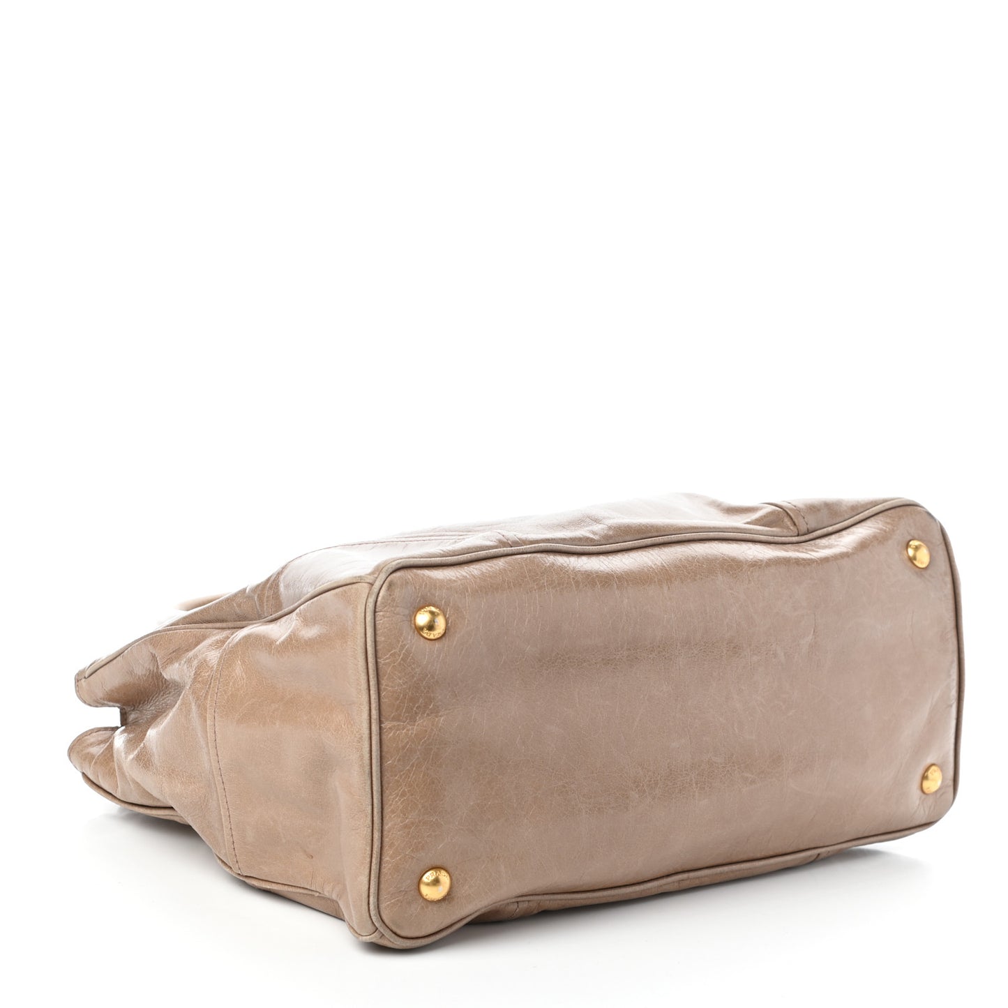 Vitello Shine Shopping Satchel Argilla