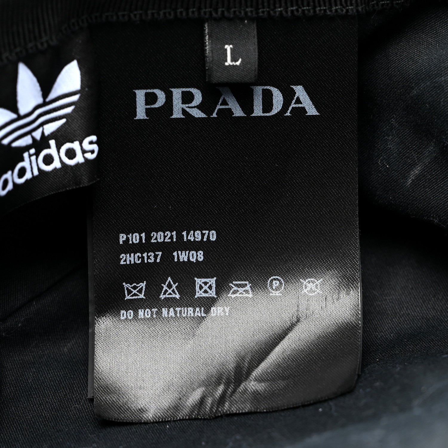 Prada X ADIDAS Re-Nylon Triangle Bucket Hat L Black 8 of 9