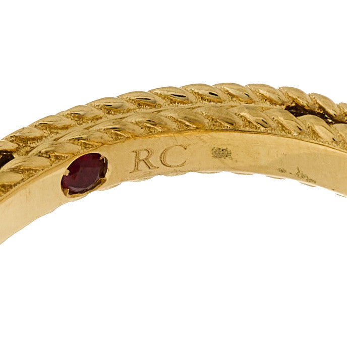 18K Yellow Gold Diamond Petite Venetian Princess Flower Ring 52 6