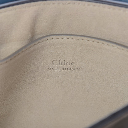 Chloe Suede Calfskin Small Faye Shoulder Bag Majolica Blue 8 of 9