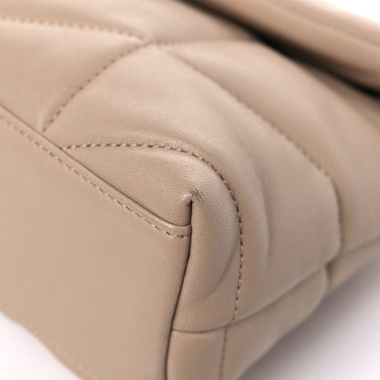 Saint Laurent Lambskin Quilted Toy Loulou Puffer Monogram Chain Satchel Dark Beige 10 of 12
