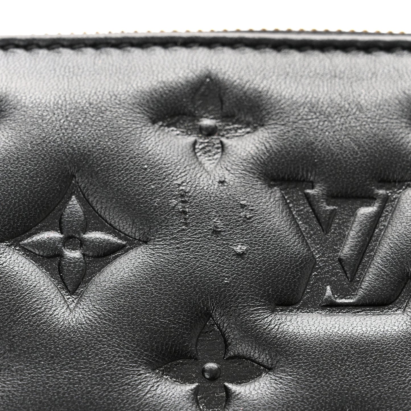 Lambskin Embossed Monogram Coussin BB Black