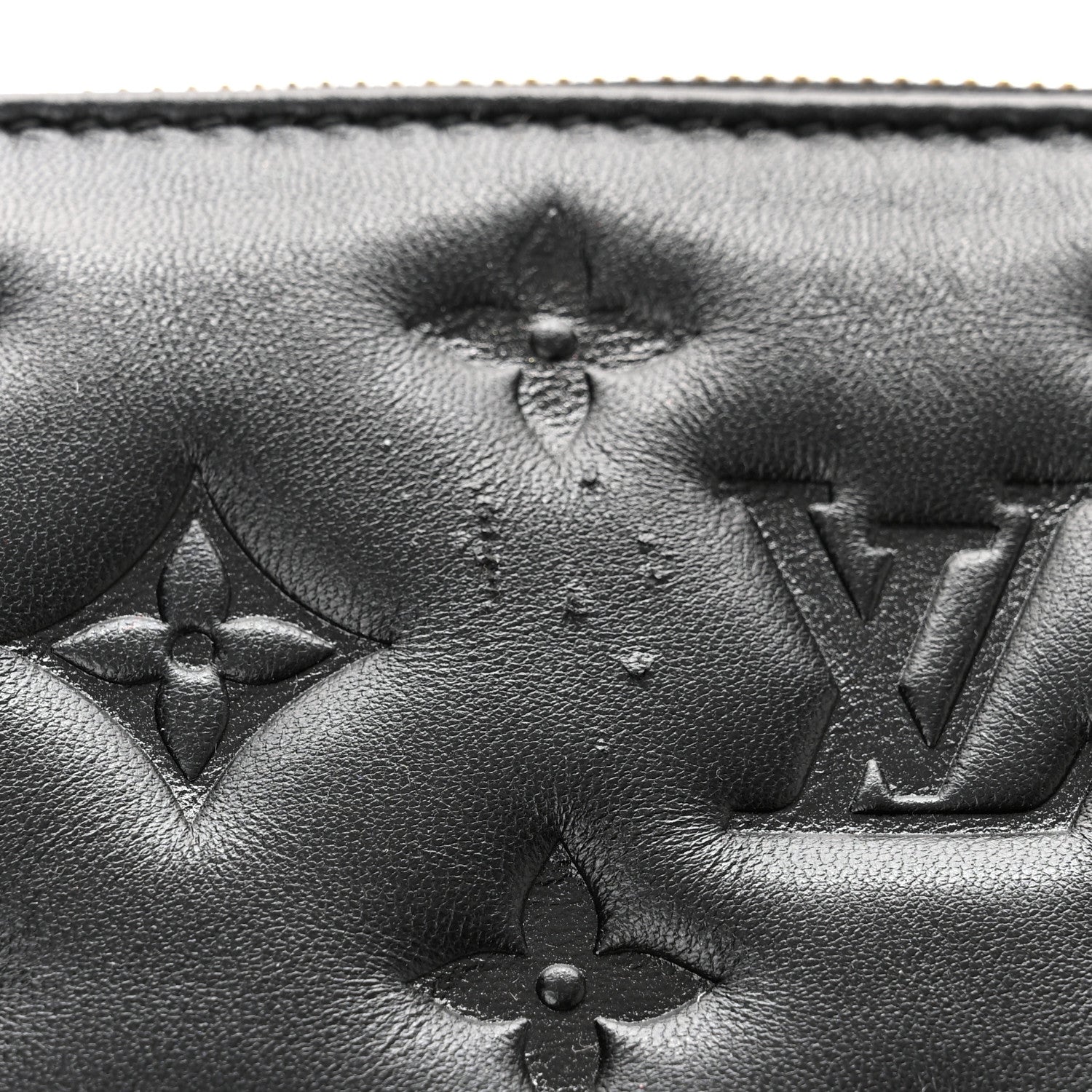 Louis Vuitton Lambskin Embossed Monogram Coussin BB Black 10 of 10
