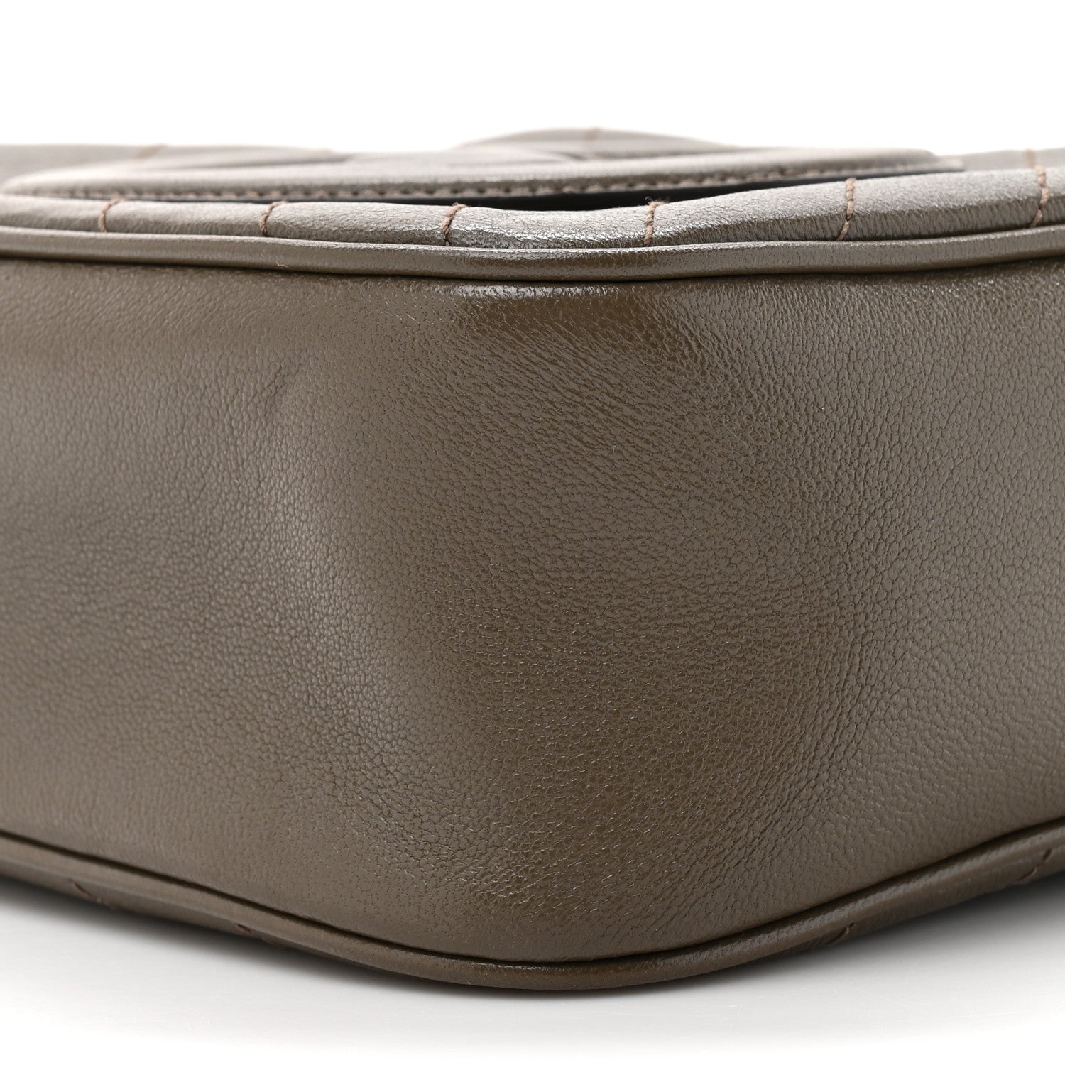Gucci Sakai Be Green Calfskin Diagonal Stitched Small Blondie Shoulder Bag Craclet Brown 9 of 10