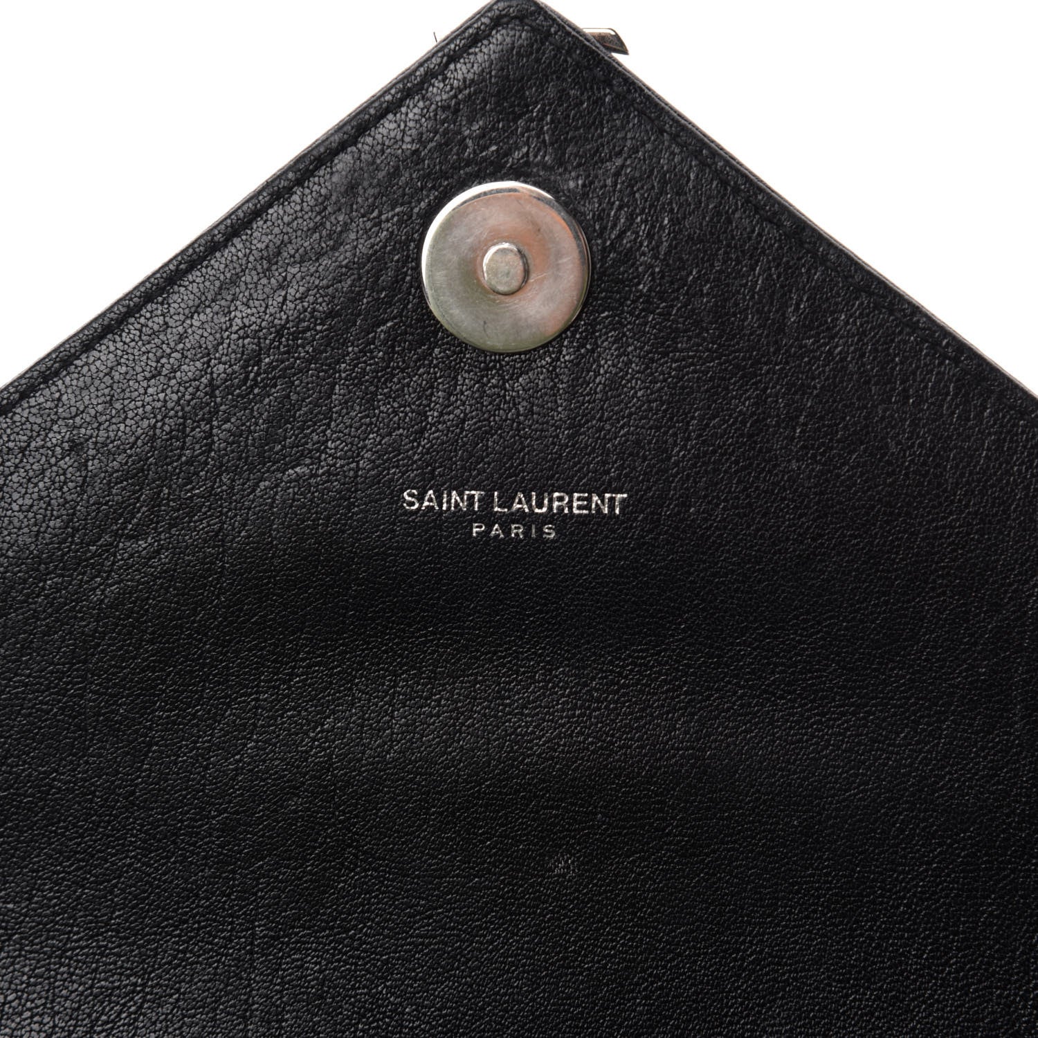 Saint Laurent Sheepskin Matelasse Chevron Monogram Medium College Bag Black 9 of 13