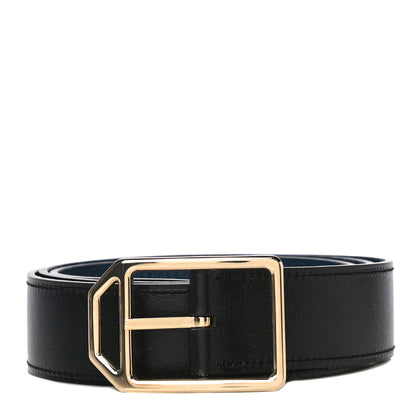 Hermes 135 Togo 32mm Paddock Belt 95 Black Blue de Prusse 1 of 8