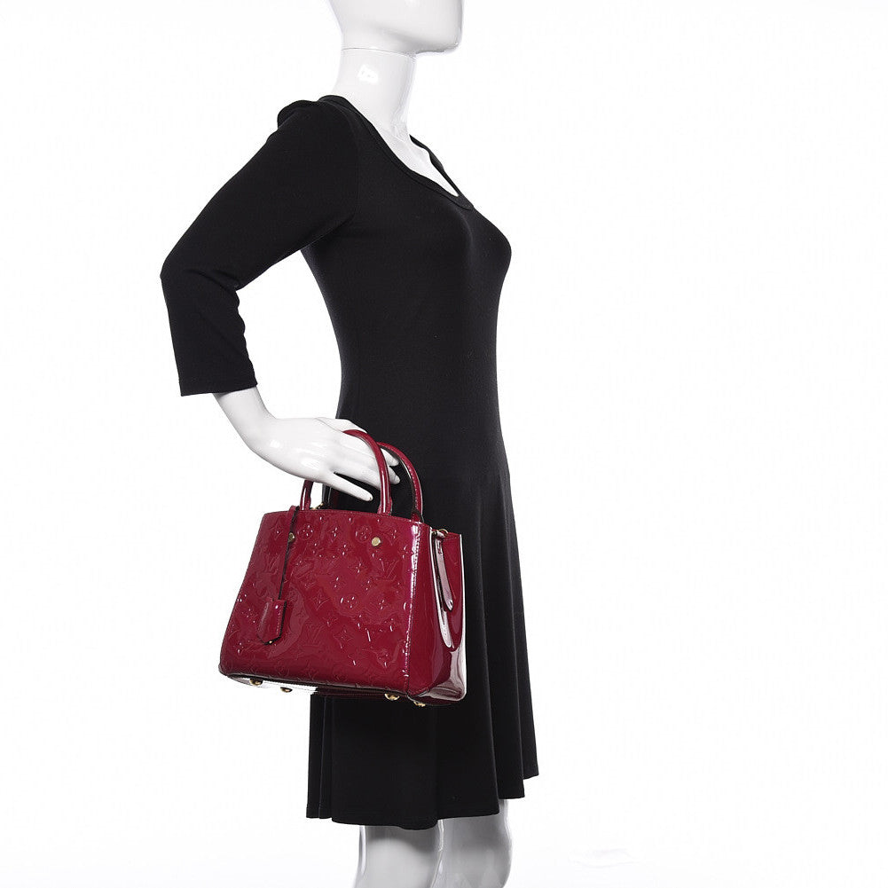 Louis Vuitton Vernis Montaigne BB Magenta 3 of 10