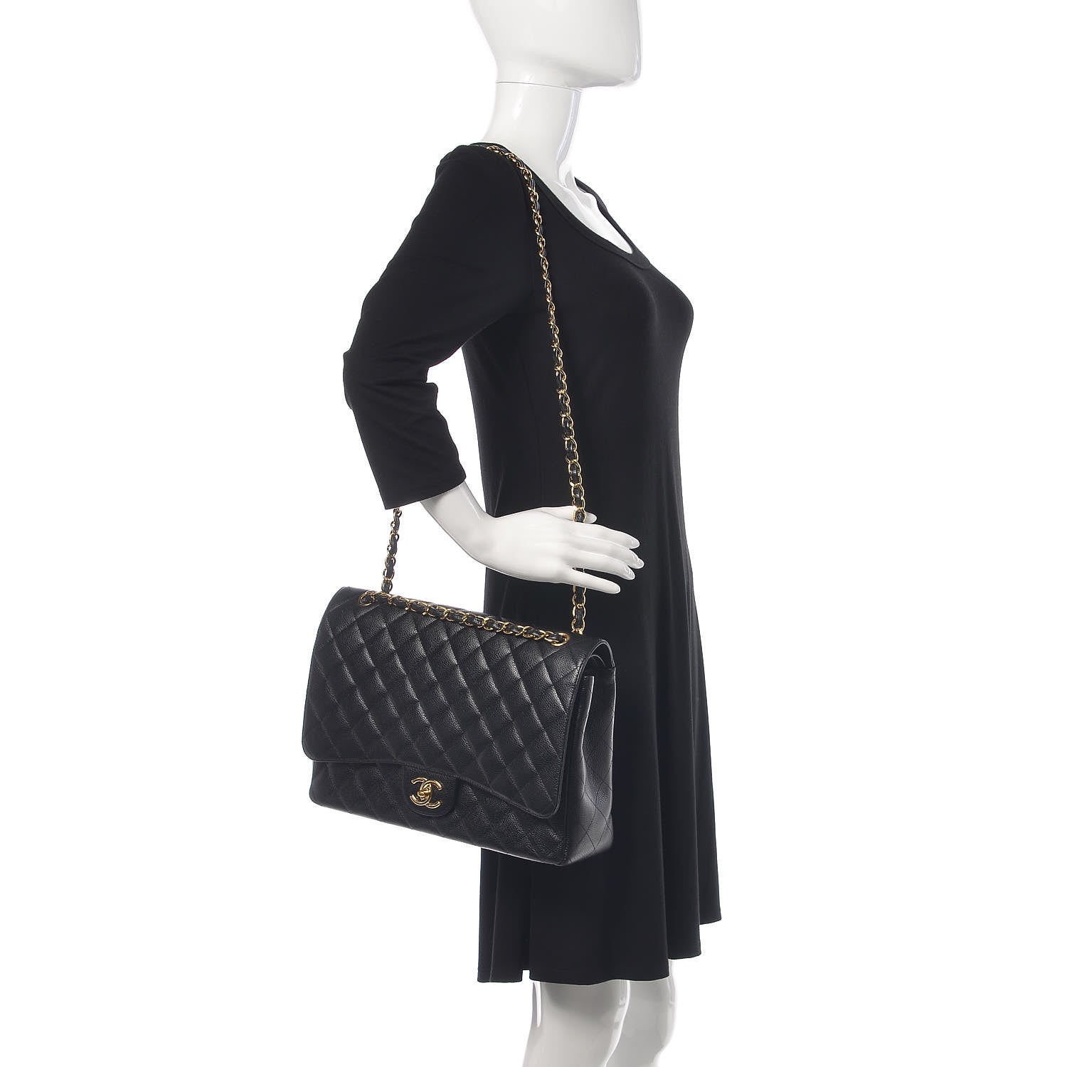Chanel Caviar Quilted Maxi Double Flap Black 2 of 9