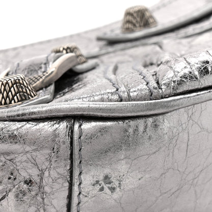 Balenciaga Metallic Agneau Arena Le Cagole Chain Shoulder Bag XS Silver 12 of 13