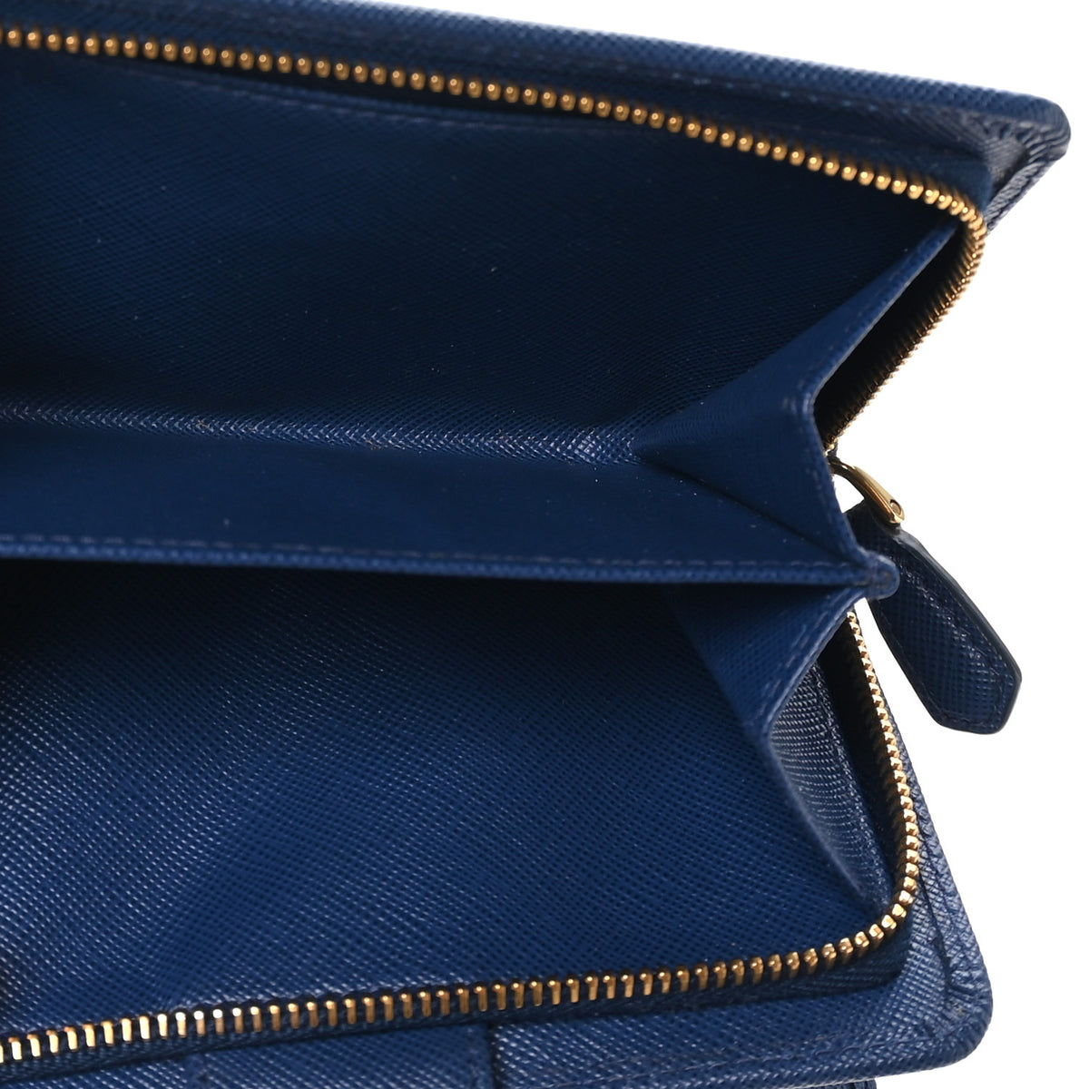 Prada Saffiano Metal Compact Wallet Bluette 6 of 9
