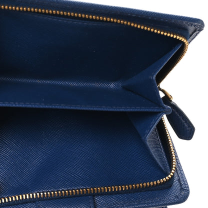 Prada Saffiano Metal Compact Wallet Bluette 6 of 9
