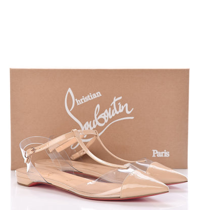 Christian Louboutin Patent PVC Nosy Flats 41.5 Nude Transparent 8 of 8