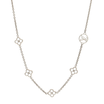 Louis Vuitton Flower Full Necklace Silver 1 of 5