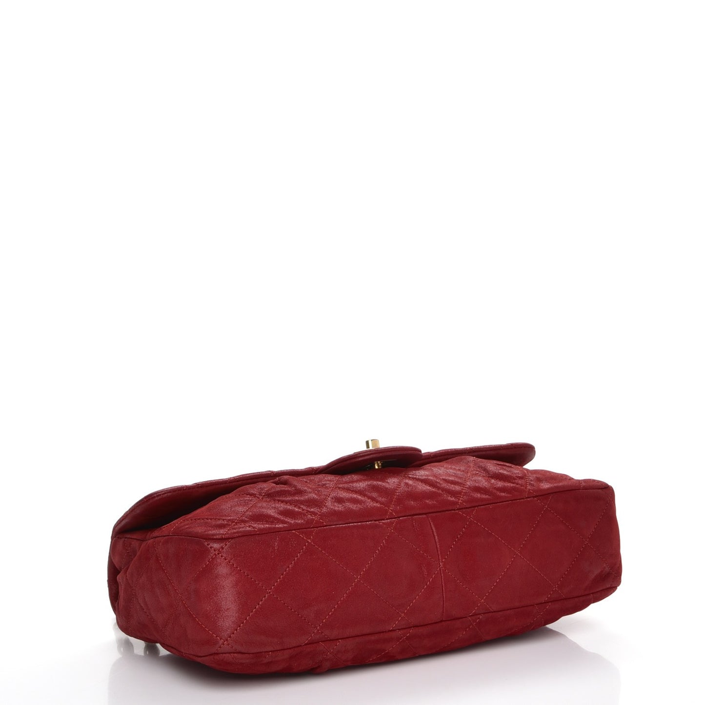 Iridescent Calfskin Large Chic Quilt Flap Red