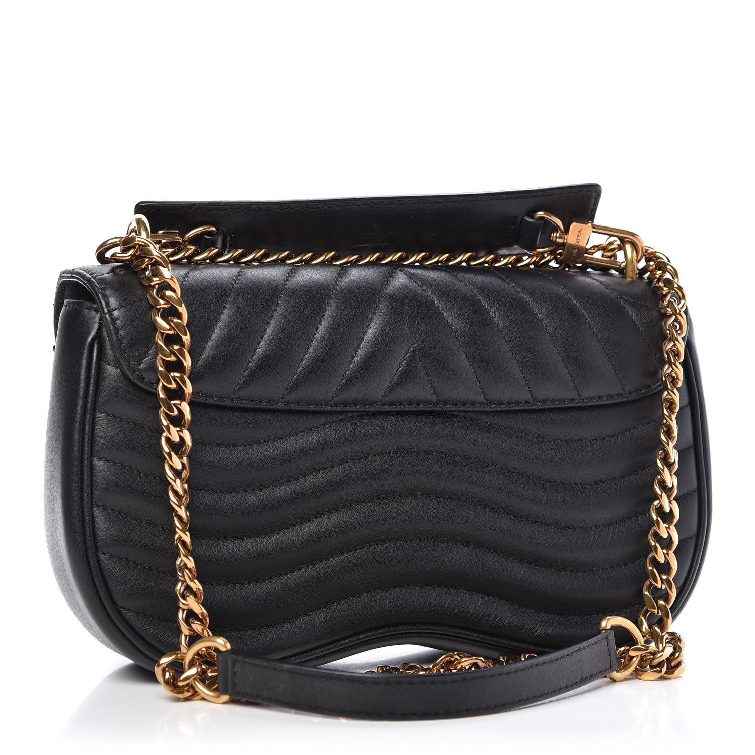 Louis Vuitton Calfskin Love Lock New Wave Chain MM Black 3 of 8