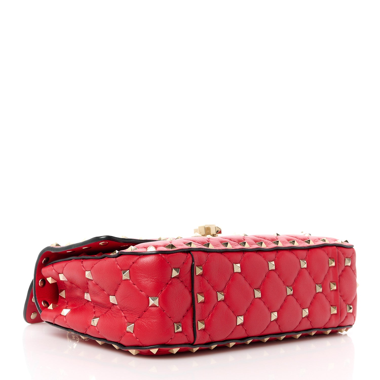 Valentino Garavani Lambskin Small Rockstud Spike Shoulder Bag Red 4 of 10