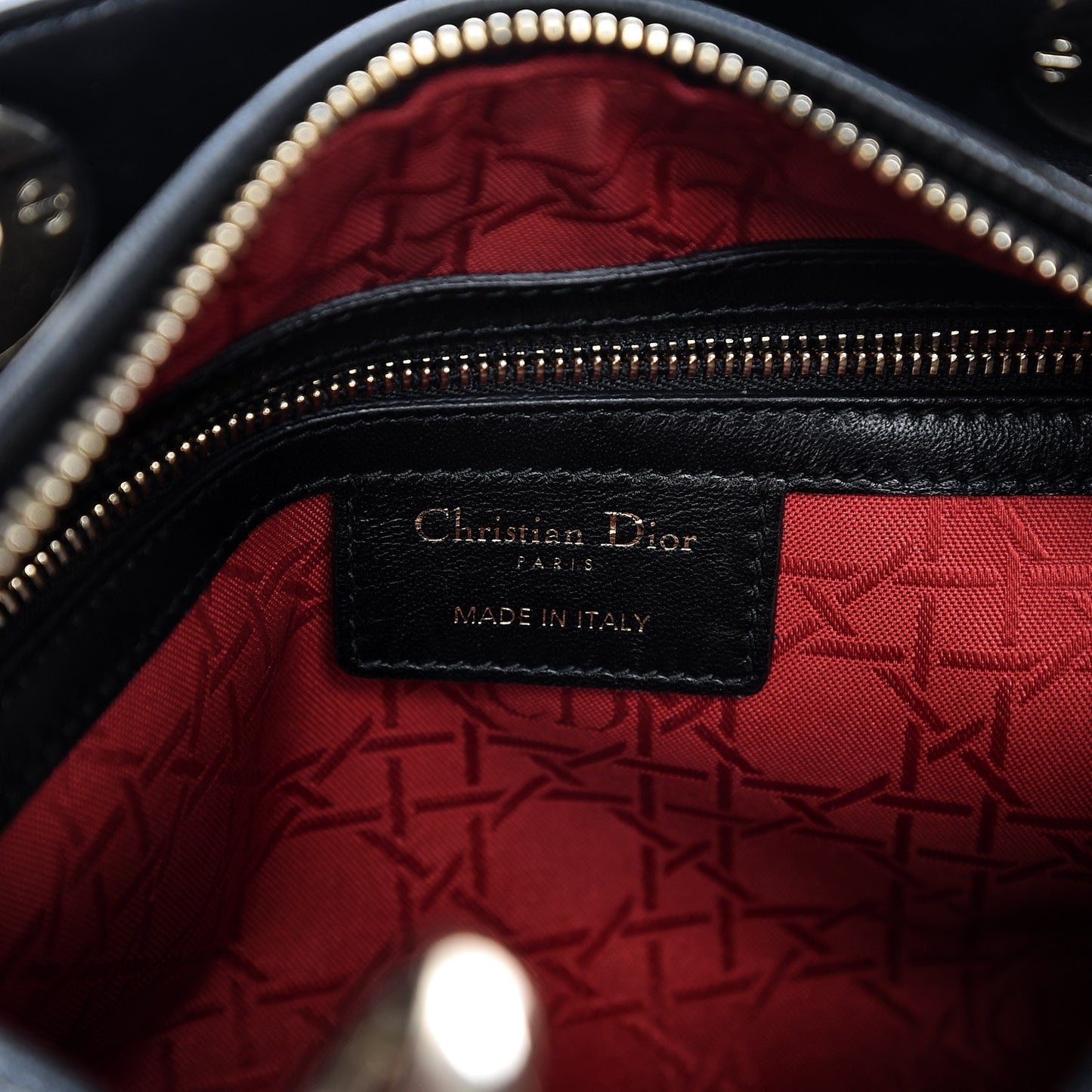 Lambskin Cannage Medium Supple Lady Dior Black