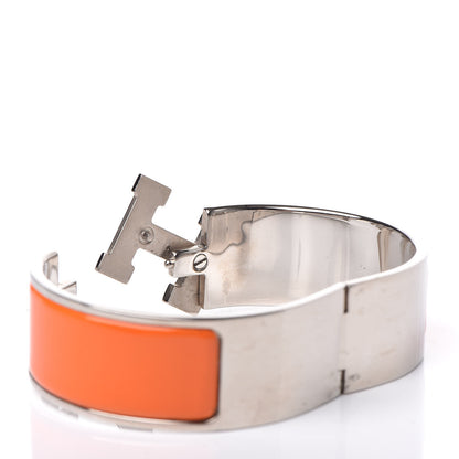 Hermes Enamel Wide Clic Clac H Bracelet GM Orange 5 of 6