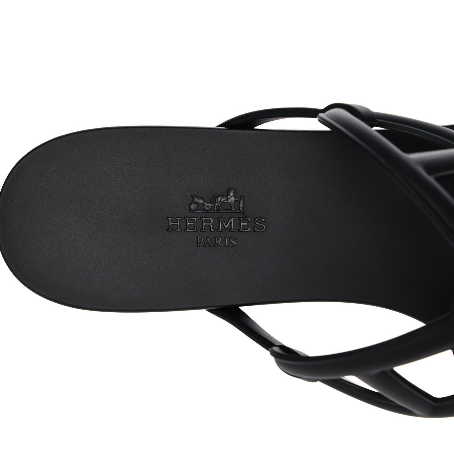 Hermes Rubber Womens Egerie Sandals 40 Black 7 of 9