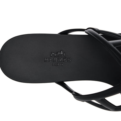 Hermes Rubber Womens Egerie Sandals 40 Black 7 of 9