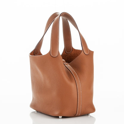 Hermes Taurillon Clemence Picotin Lock 18 PM Gold 3 of 7