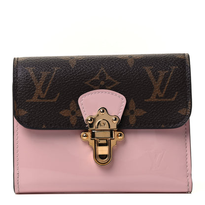 Louis Vuitton Patent Calfskin Monogram Cherrywood Compact Wallet Rose Ballerine 1 of 4