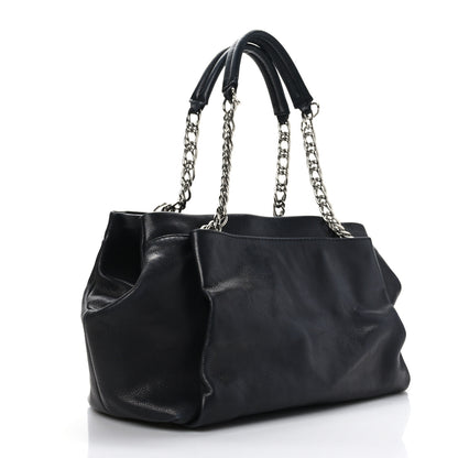 Chanel Caviar CC Tuck Medium Tote Black 3 of 9